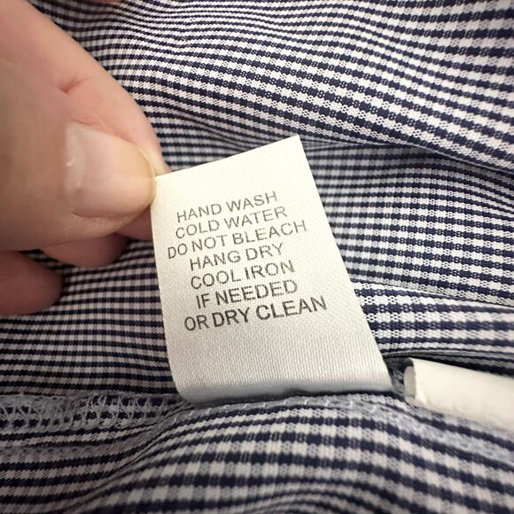 Honey & T Top Women XL Blue Peasant Smocked Gingham Babydoll Milkmaid Boho NWOT - Picture 5 of 8